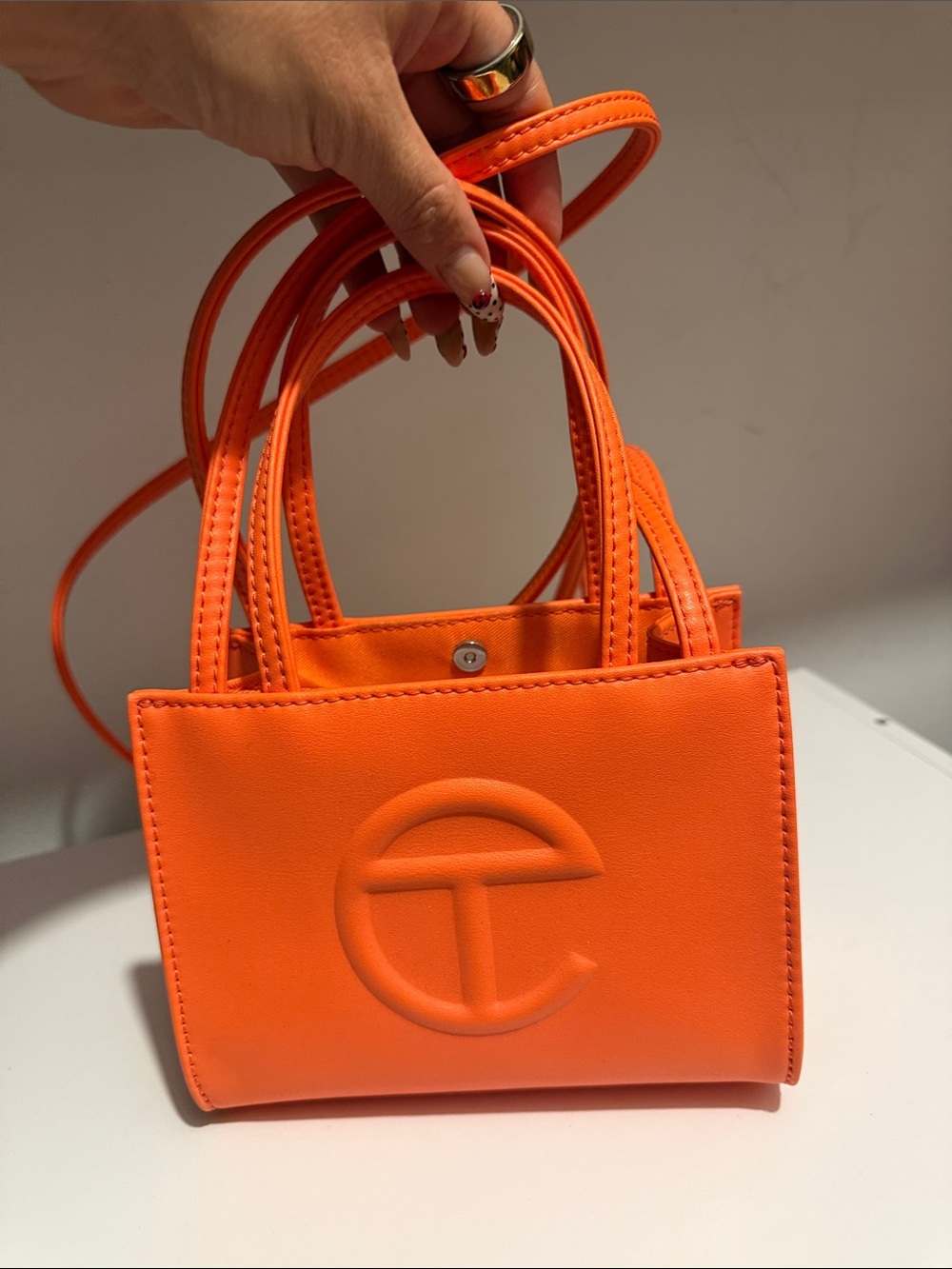 Telfar Mini Shopping Bag in Bright Orange